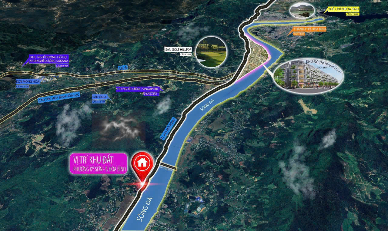 ĐẤT ĐẸP VIEW SÔNG – TP. HÒA BÌNH,  Giá chỉ từ 650 triệu/lô