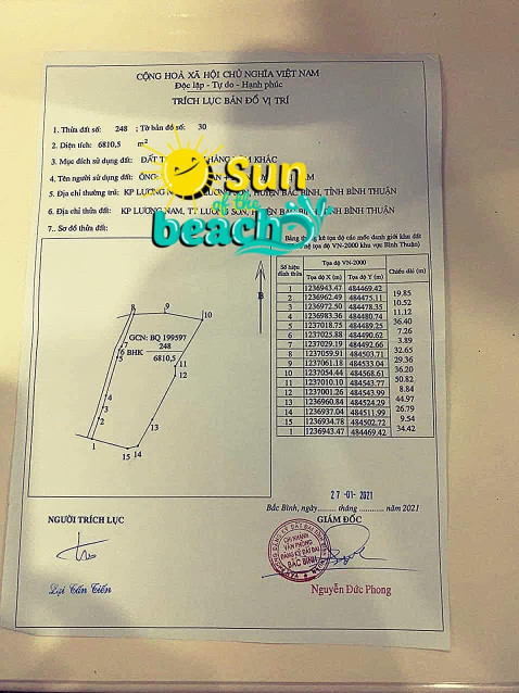 Bán đất 6810m² 680 triệu tại Thị trấn Lương Sơn Huyện Bắc Bình