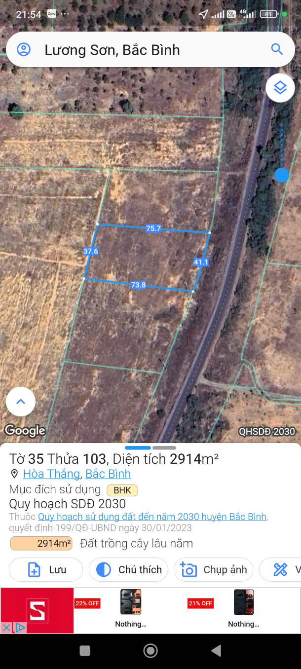 Bán đất 2914m² 4.5 tỷ tại Thị trấn Lương Sơn Huyện Bắc Bình
