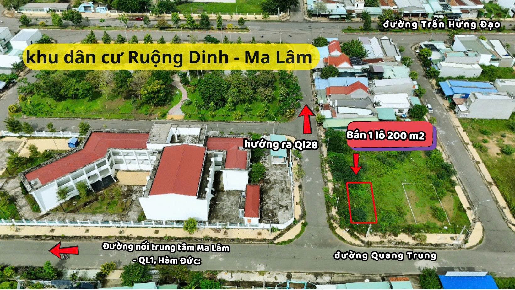 ĐẤT THỔ CƯ 2 MẶT TIỀN – GIÁ TỐT KDC RUỘNG DINH MA Lâm đường Quang Trung