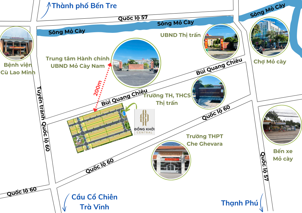 NỀN THỔ CƯ MẶT TIỀN ĐƯỜNG NHỰA 10-17M GẦN ỦY BAN MỎ CÀY NAM