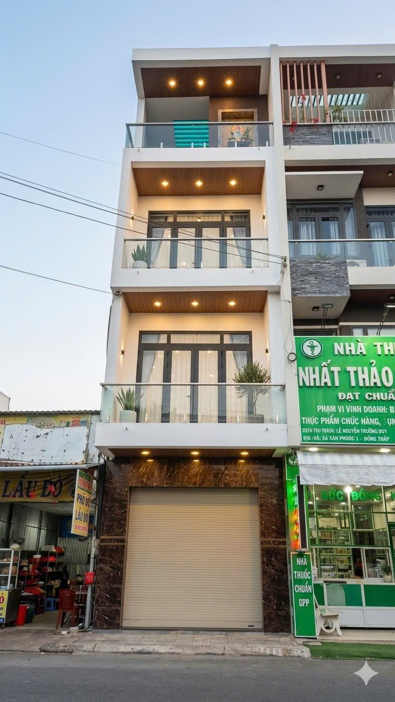 Bán nhà chính chủ , 1 trệt, 2 lầu, 1 sân thượng, 4 phòng 3 toilet, tại TT Mỹ Phước, Tân Phước, Tiền Giang DT 4mx14,5m giá 5.5tỷ (Thương lượng)