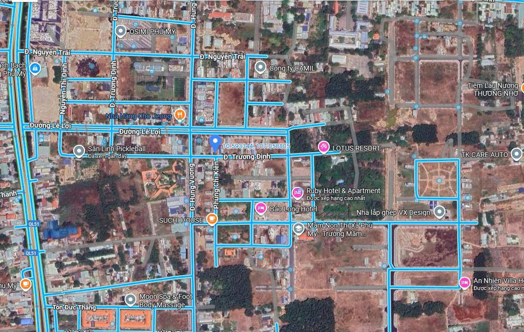Đất rộng  1500m2 tại đường Trương Định, TT Phú Mỹ cần tìm chủ mới, giá siêu rẻ
