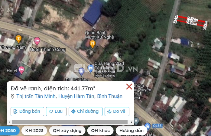 BÁN ĐẤT NỀN SẴN THỔ CƯ MẶT TIỀN ĐƯỜNG NHỰA TẠI TT TÂN MINH GIÁ RẺ