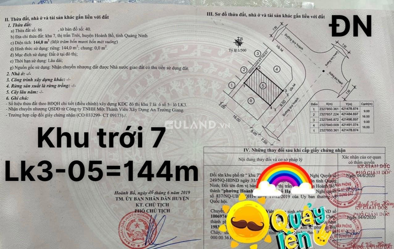 Đất Dự Án An Trường Giang - Khu Trới 7