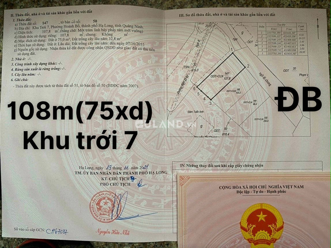 Đất Thổ Cư Gần Dự Án Khu Trới 7