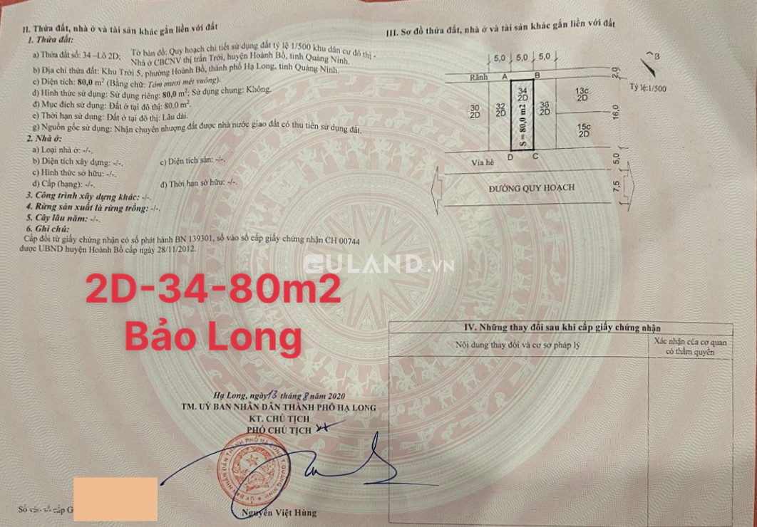 Dự Án Bảo Long - Hoành Bồ