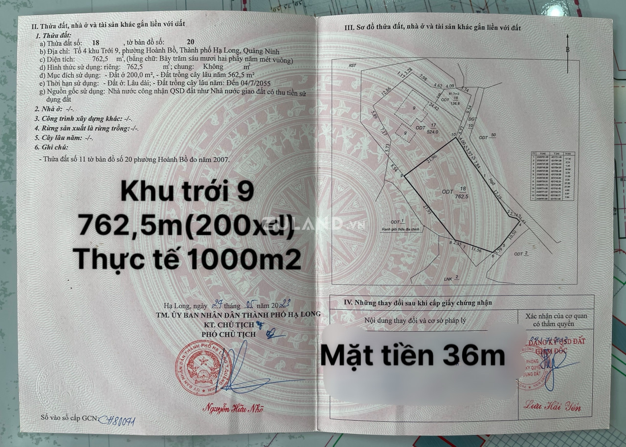 Đất Thổ Cư Hoành Bồ