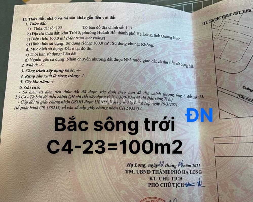 ĐẤT BẮC SÔNG TRỚI - HOÀNH BỒ