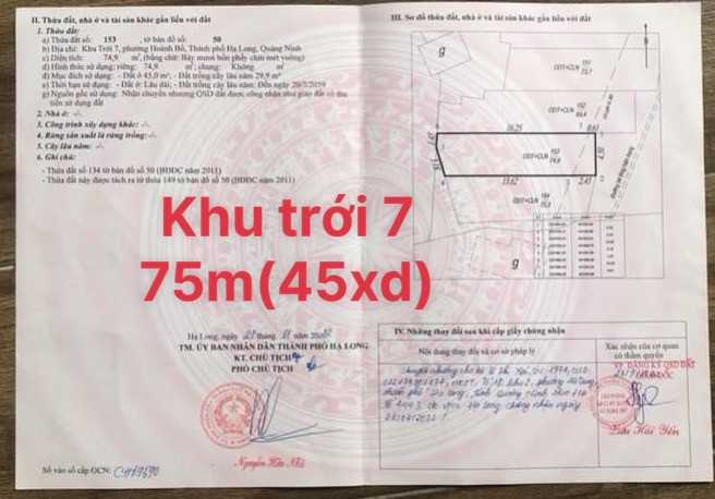 ĐẤT THỔ CƯ KHU TRỚI 7