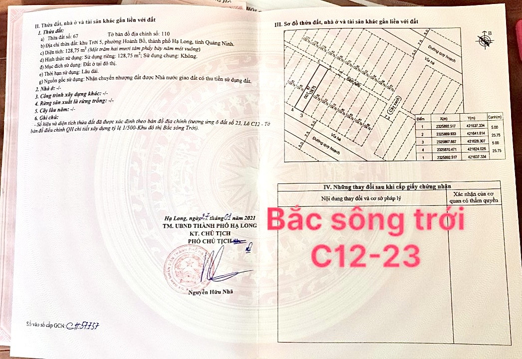 Đất Dự Án Bắc Sông Trới