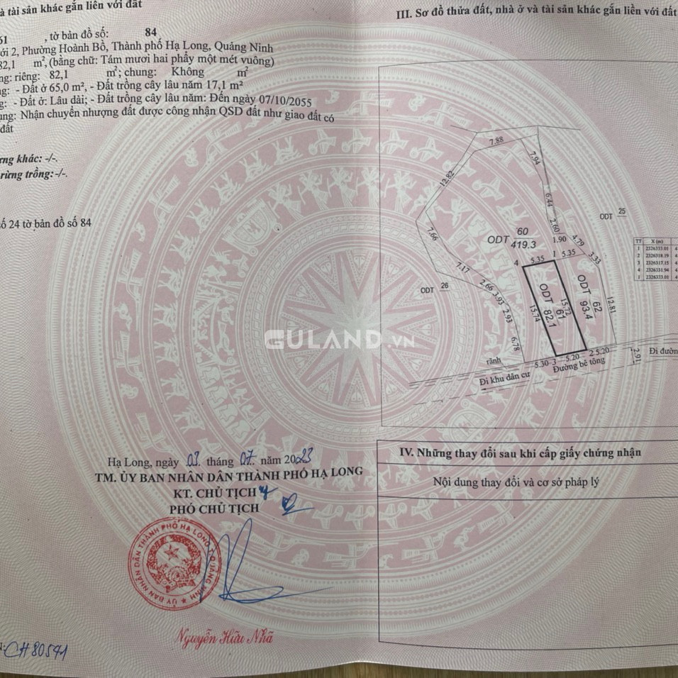BÁN ĐẤT BÊN CẠNH TRƯỜNG HỒNG CẨM-HOÀNH BỒ