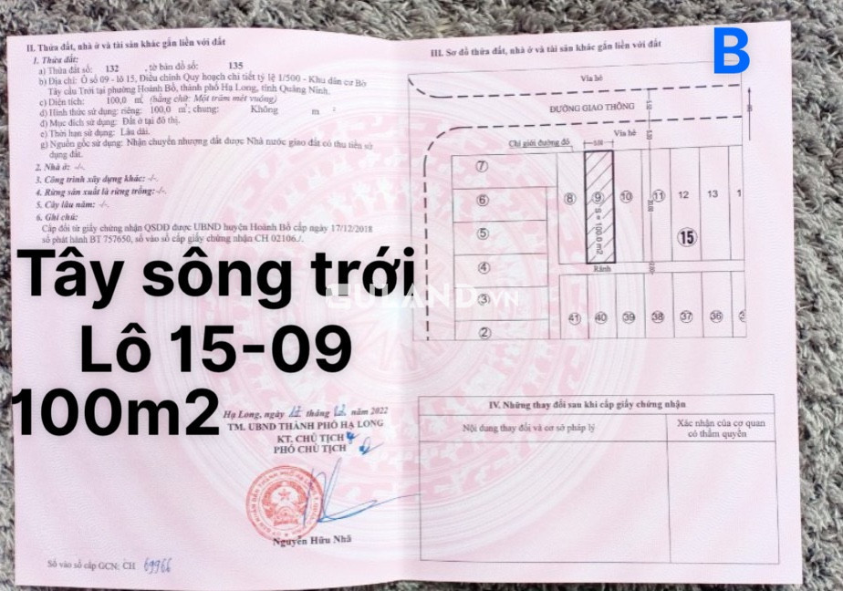 Đất KĐT Tây Sông Trới