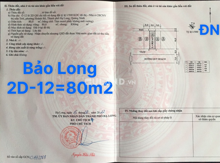 Dự Án Bảo Long - Hoành Bồ