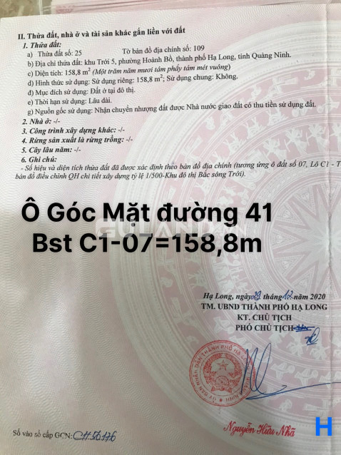 Ô Góc Mặt Đường 41mét
