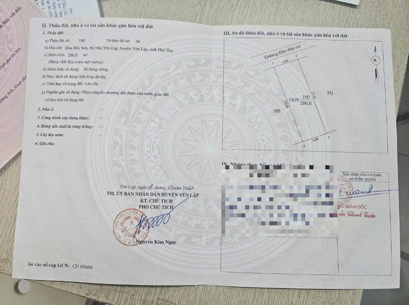 Chính chủ bán đất tại khu Bến Sơn, Thị Trấn Yên Lập, Huyện Yên Lập, Phú Thọ