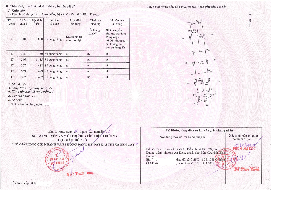 Bán đất trống tại xã An Điền, Bến Cát