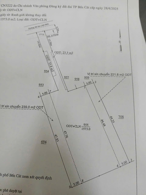 Bán đất An Điền giá rẻ gần 1600 m2 500 m2 tc giá 3ty650
