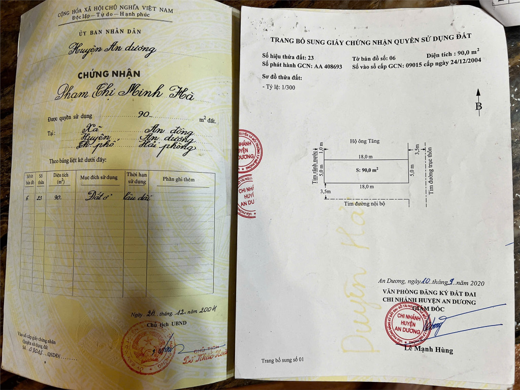 Chính Chủ Cần Bán Lô Đất tại mặt trục tổ dân phố Văn Cú, phường An Đồng, Quận An Dương, Hải Phòng.