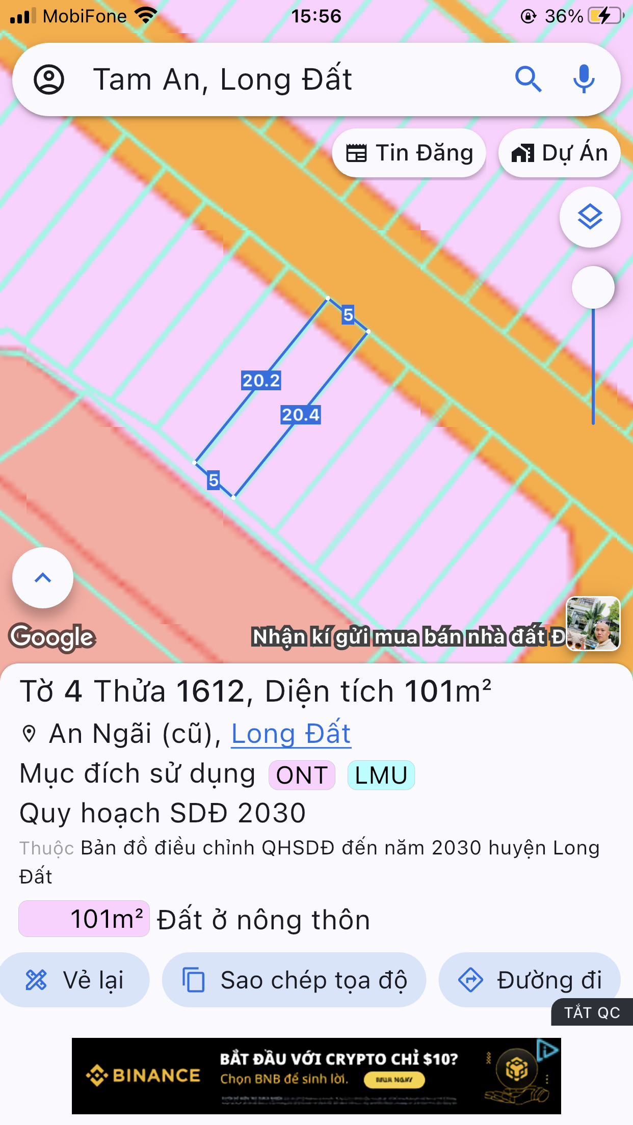 Bán Đất 101m² thổ cư 100m² giá 1.18 tỷ tại Xã An Ngãi Huyện Long Điền Bà Rịa - Vũng Tàu