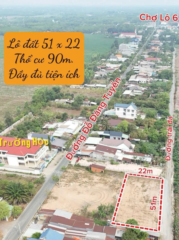 Bán đất 1140m² có sẵn 90m² thổ cư ngang 22m giá 4.5 tỷ tại Xã An Nhơn Tây