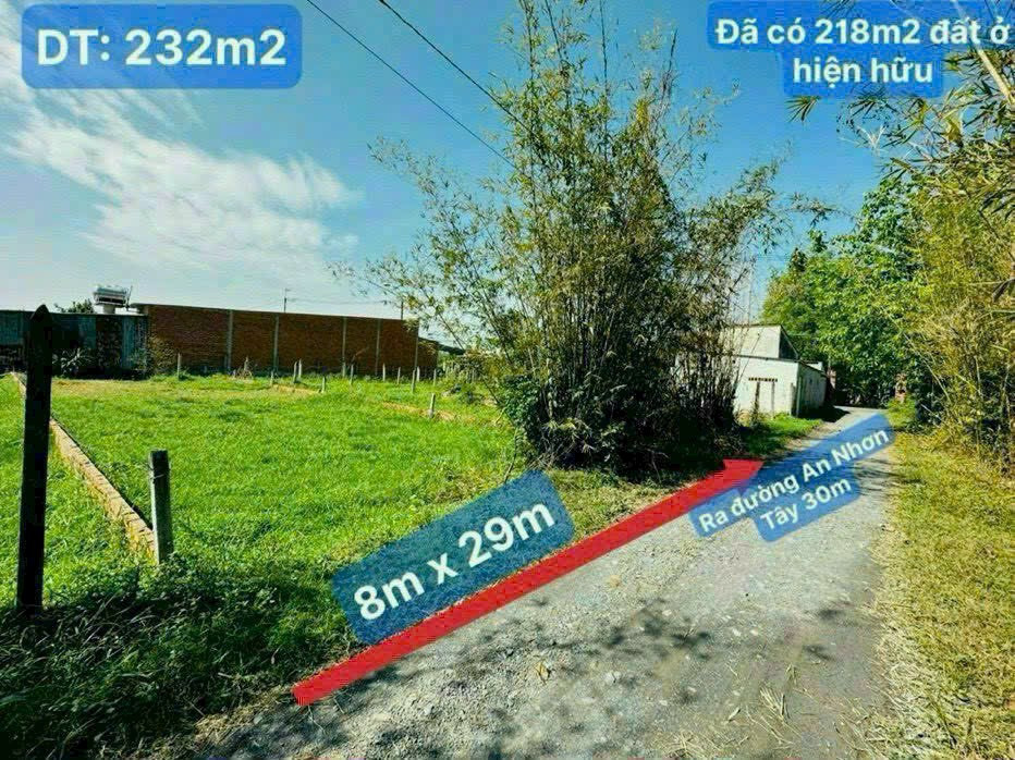 Bán đất 232m² 2.65 tỷ tại Xã An Nhơn Tây Huyện Củ Chi