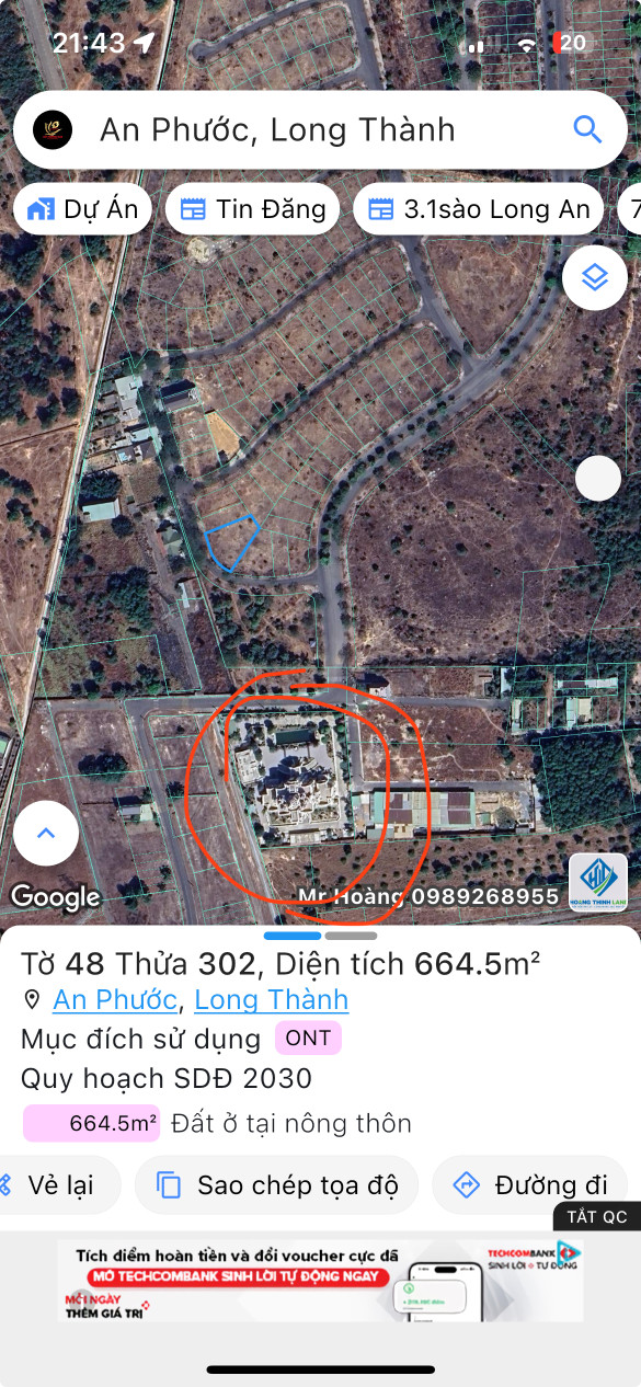 Bán đất 1195m² ngang 30m giá 4.5 tỷ Xã An Phước
