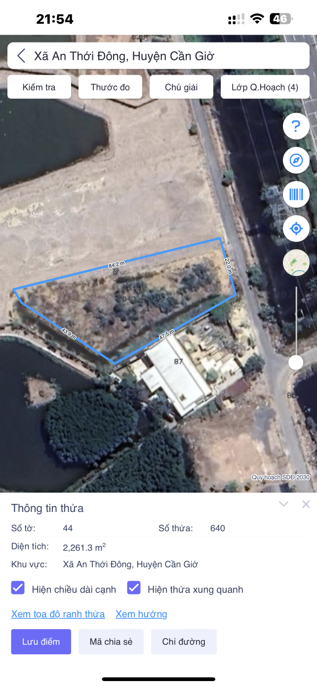 Bán đất 2129m² giá 38.44 tỷ Xã An Thới Đông