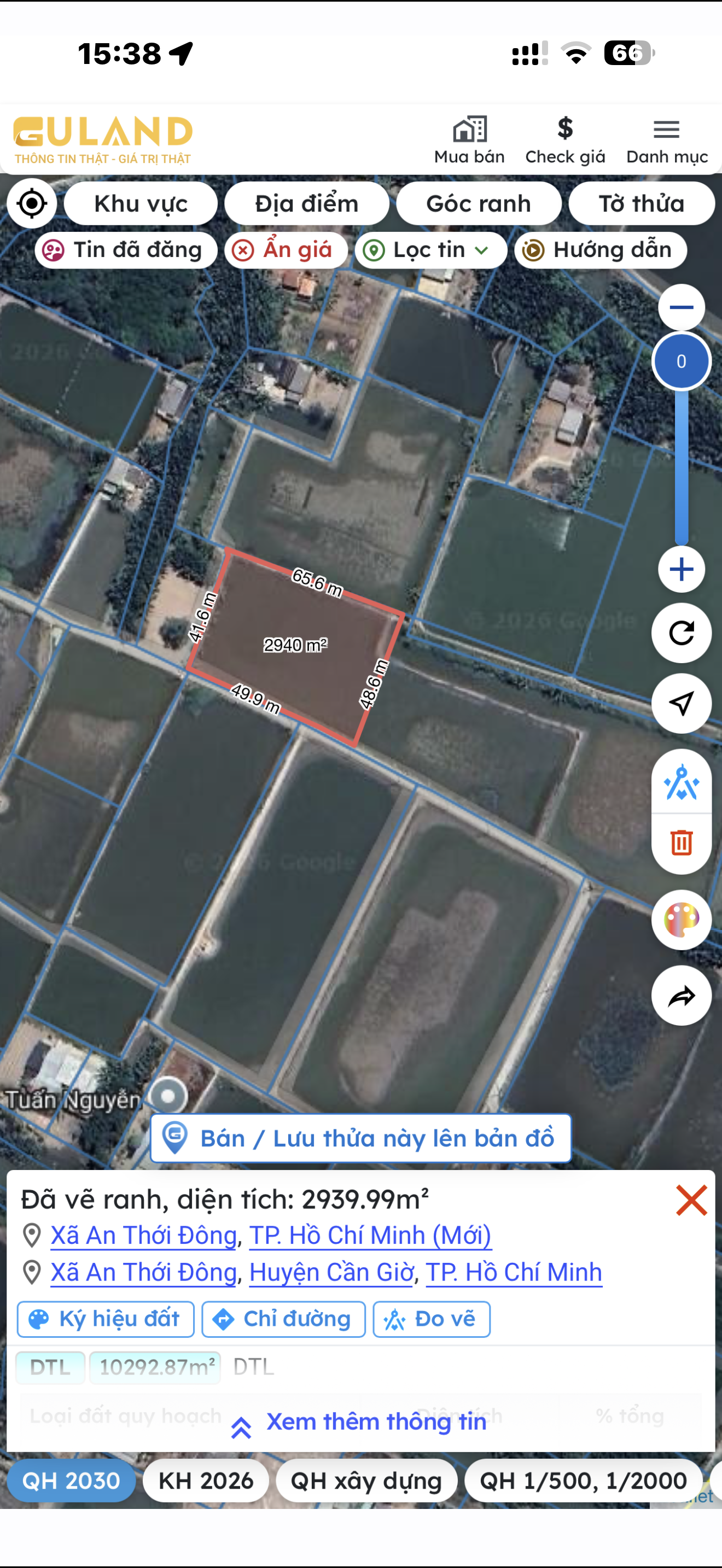 Bán đất 2921,80m² có sẵn 000m² thổ cư ngang 49x48m giá 7.01 tỷ tại Xã An Thới Đông