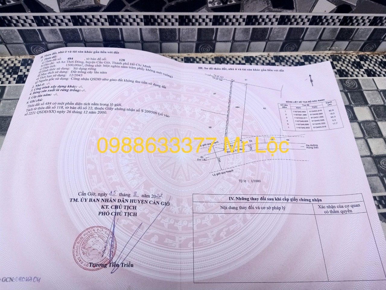 Bán  đất nông nghiệp 1500m² , giá 6.5 tỷ tại, Xã An Thới Đông, Huyện Cần Giờ, TP. Hồ Chí Minh