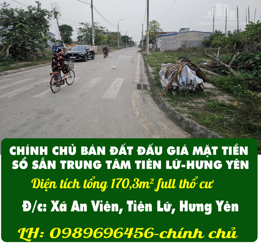 CHÍNH CHỦ BÁN ĐẤT ĐẤU GIÁ MẶT TIỀN SỔ SẴN TRUNG TÂM TIÊN LỮ-HƯNG YÊN