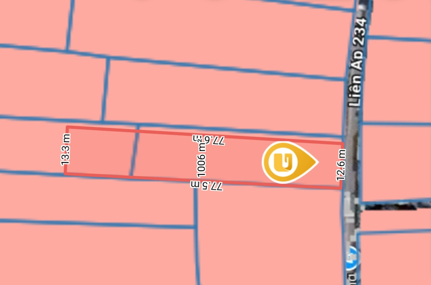 Bán đất ĐƯỜNG LIÊN ẤP 234 1000m² ngang 12,5m giá 6 tỷ Xã Bà Điểm