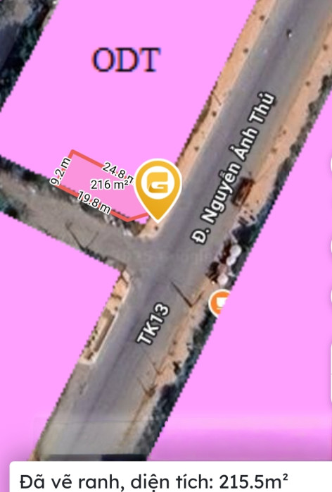 Bán đất 215.5m² ngang 9m giá 20 tỷ tại Xã Bà Điểm Huyện Hóc Môn