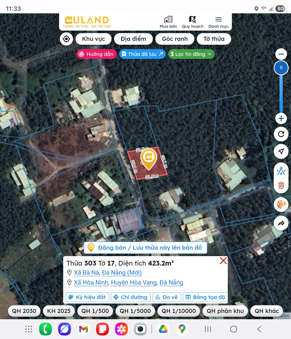 Bán đất 400m² ngang 20m giá 2.2 tỷ Xã Bà Nà
