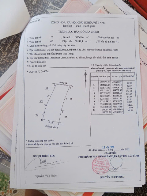 Bán đất 30548m² Xã Bắc Bình