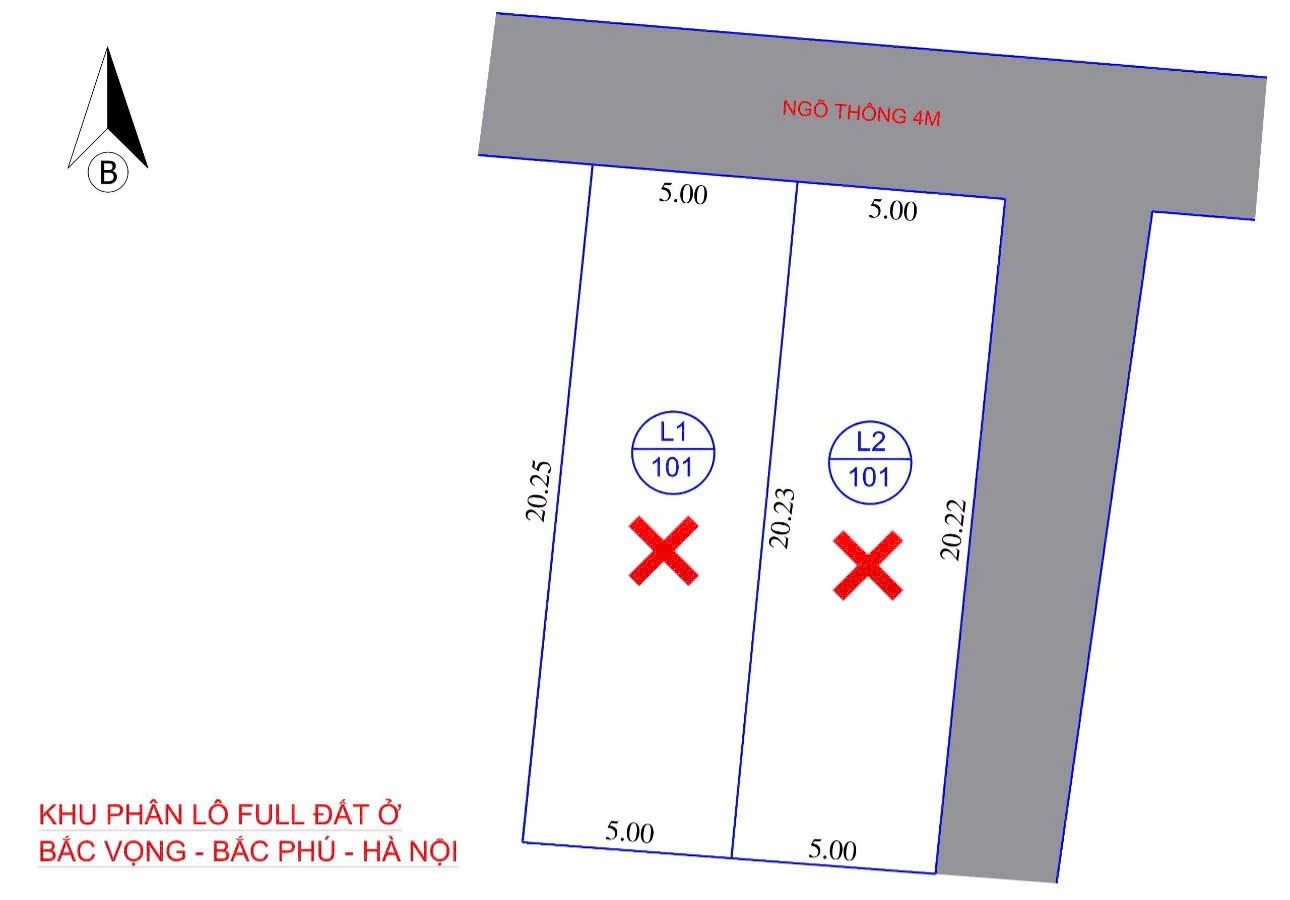 Bán đất 101m² ngang 5m giá 1.65 tỷ tại Xã Bắc Phú Huyện Sóc Sơn