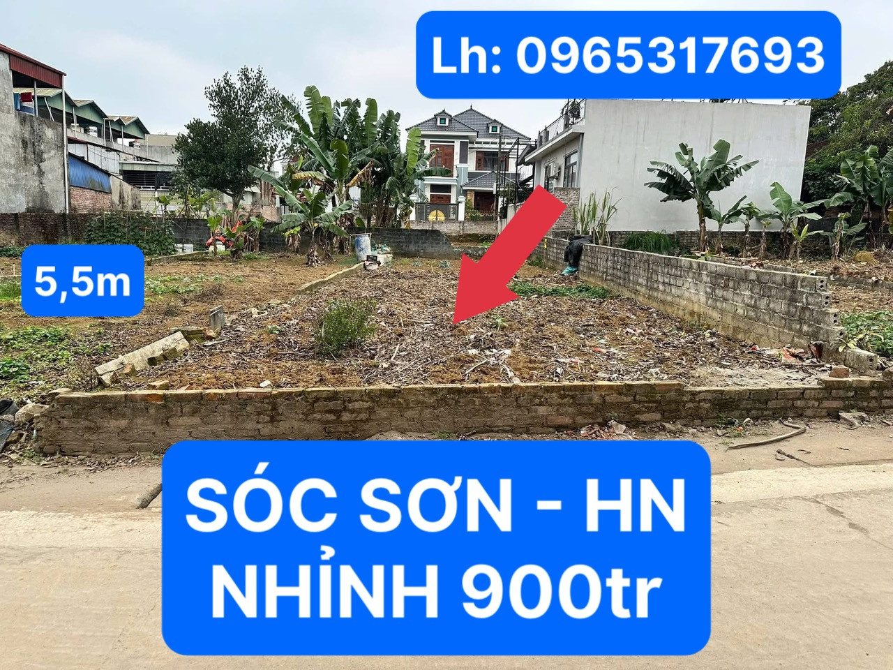 Hai vợ chồng em nợ nhiều thống nhất bán mảnh đất này dt 100m2 mặt tiền 5,5m, dân cư đông đúc gần trường gần chợ, gần đường quốc lộ, gần khu công nghiệp, bến xe bus làm gì cũng tiện đường vào đất 2 ô tô tránh nhau. Pháp lý sạch

Anh chị quan tâm liên hệ 