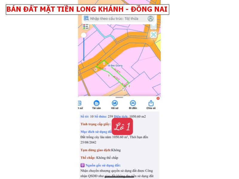 Bán đất vườn Bảo Quang - Long Khánh, mặt tiền nhựa siêu đẹp