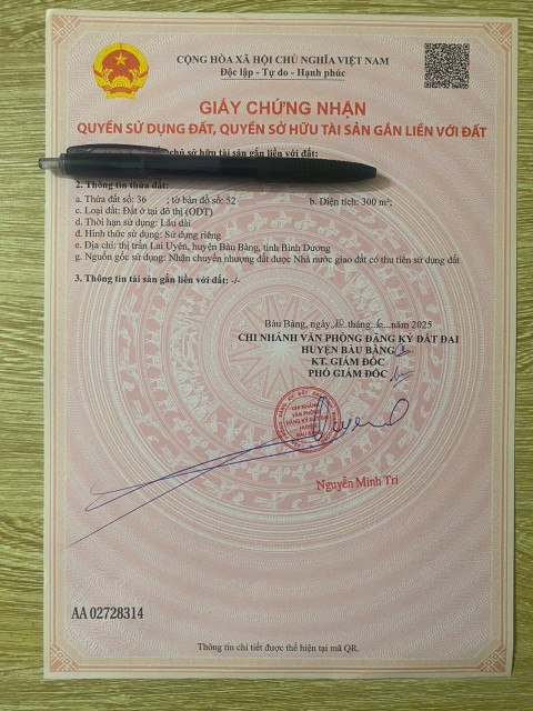 Bán đất 300m² ngang 10m giá 4.2 tỷ Xã Bàu Bàng