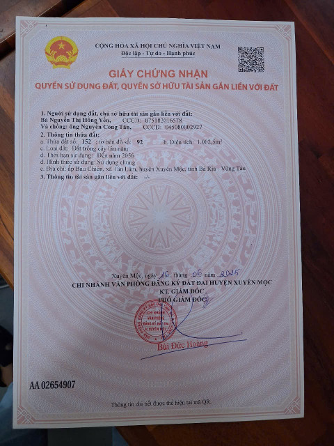 Bán đất 1002,5m² ngang 11m giá 550 triệu Xã Bàu Lâm