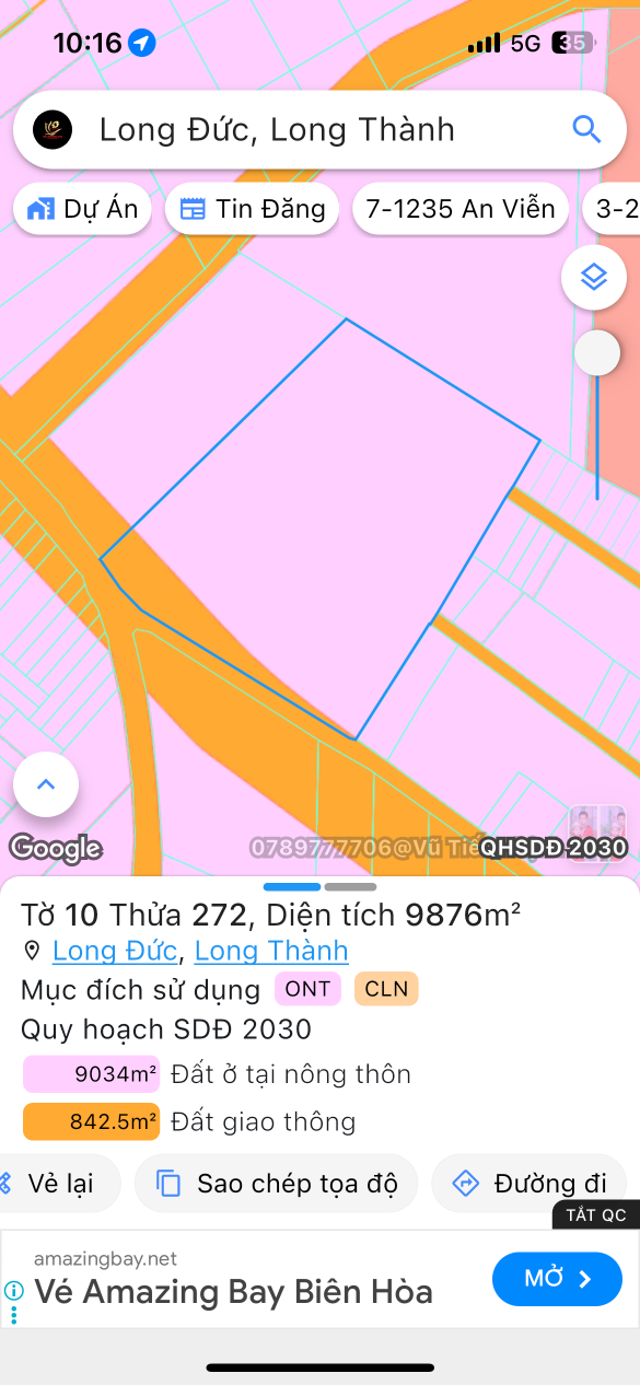 Bán đất 13904m² ngang 138m Xã Bình An