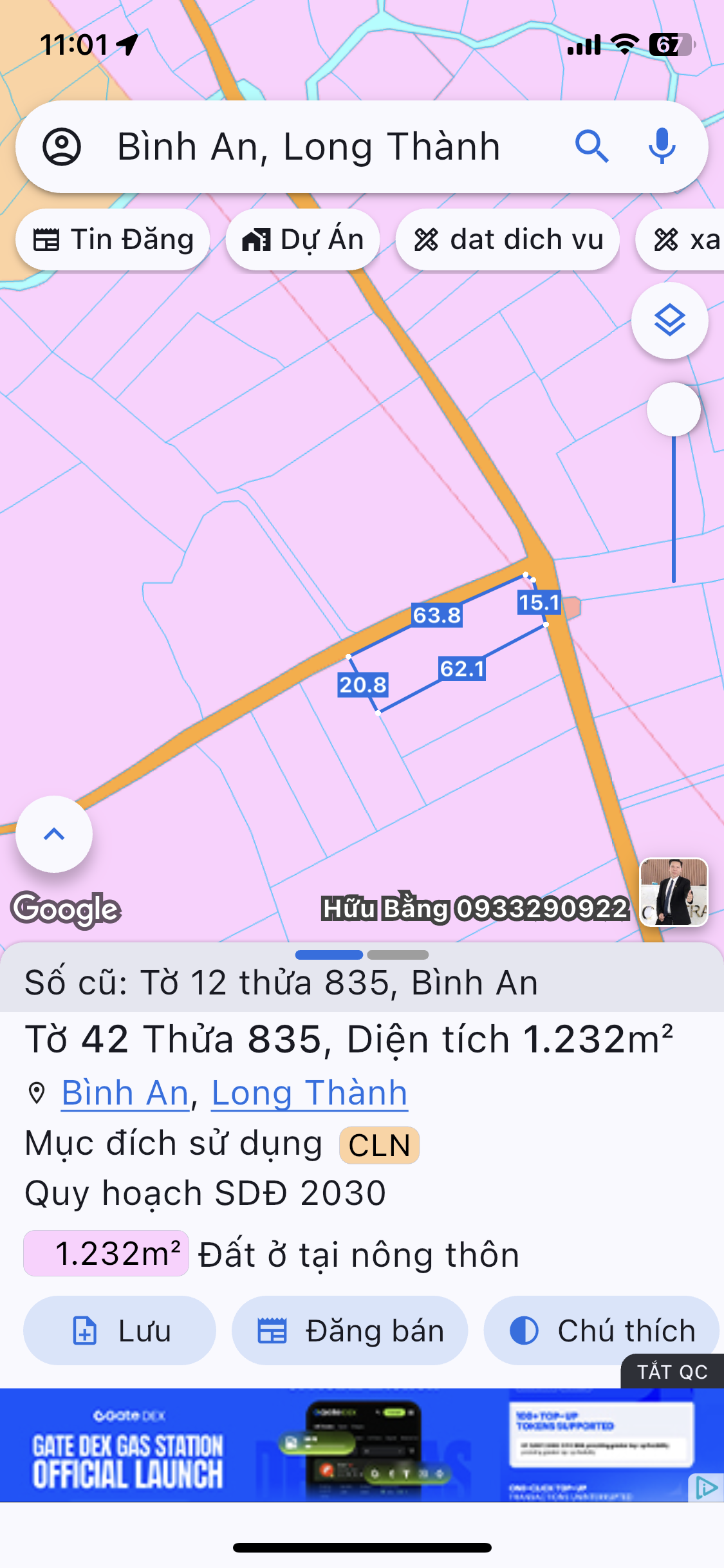1232M2 BÌNH AN MẶT SAU SÂN BAY LONG THÀNH