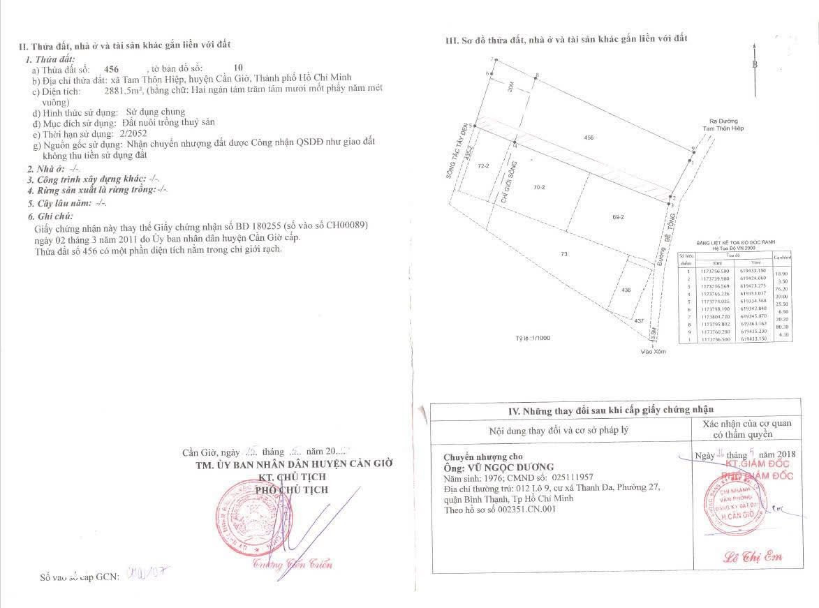 Bán đất 2800m² giá 25 tỷ Xã Bình Khánh