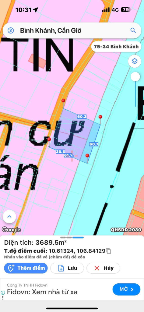Bán đất 3100m² giá 28.5 tỷ Xã Bình Khánh