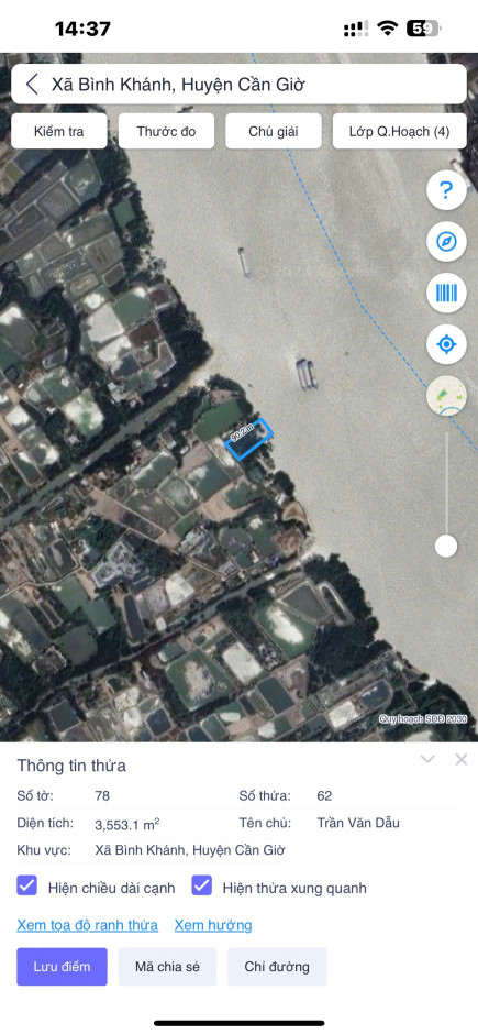 Bán đất 3293,5m² ngang 50m giá 3 tỷ Xã Bình Khánh