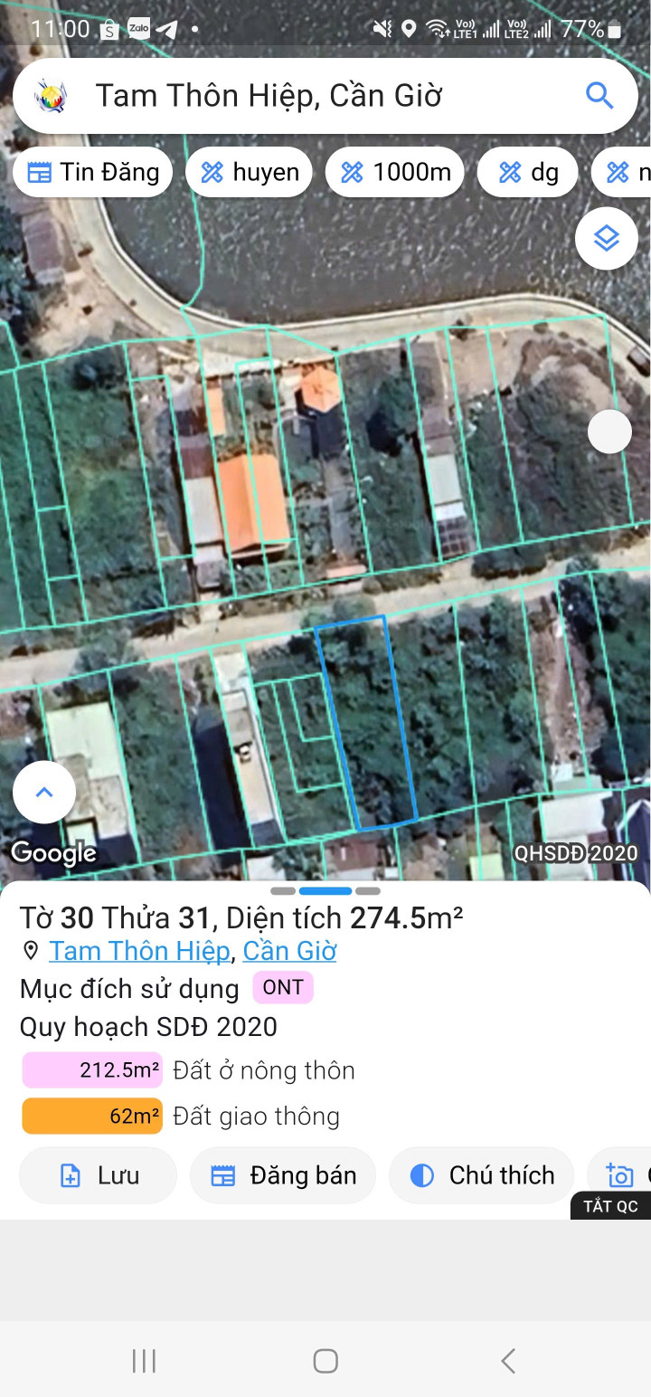 Bán đất 225m² ngang 10m giá 4.5 tỷ Xã Bình Khánh
