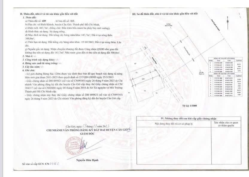 Bán đất 443,7m² 12555.55 tỷ tại Xã Bình Khánh Huyện Cần Giờ