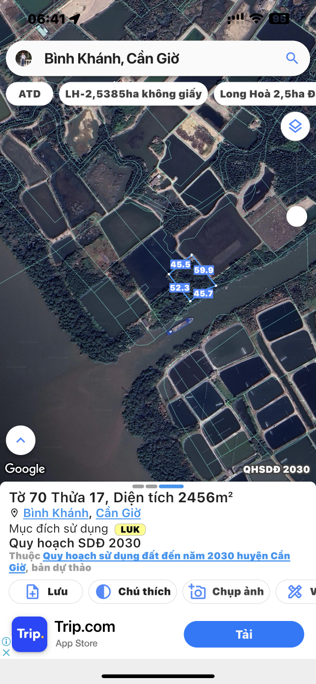 Bán đất 2278m² 5 tỷ tại Xã Bình Khánh Huyện Cần Giờ