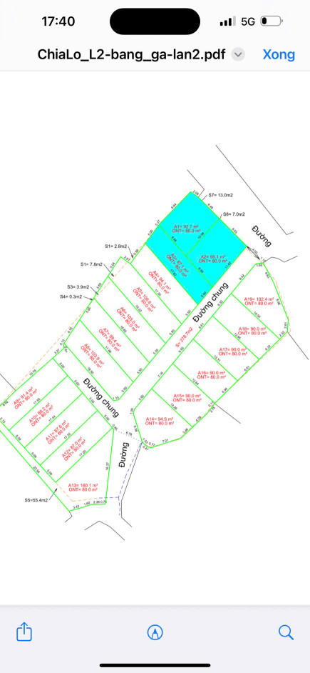 Bán đất 92m² ngang 6.48m giá 850 triệu Xã Bình Nguyên