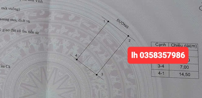 Bán đất 101.5m² ngang 7m giá 3.1 tỷ Xã Bình Nguyên